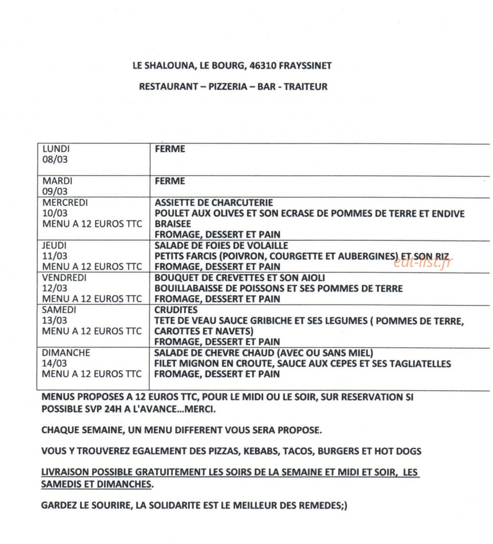 Le Shalouna — carte page 1