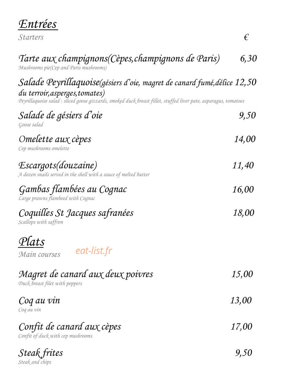 Restaurant mourgues — carte page 7