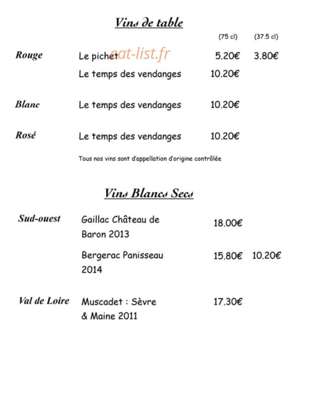 Restaurant mourgues — carte page 12