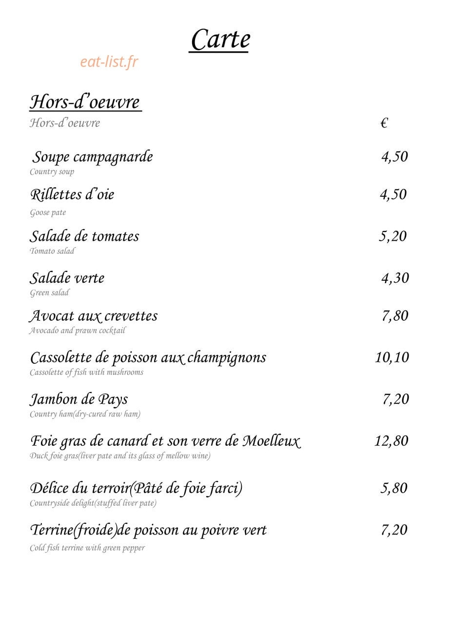 Restaurant mourgues — carte page 6