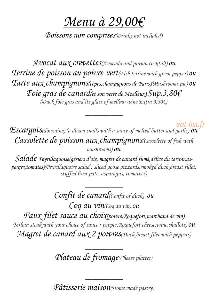 Restaurant mourgues — carte page 4