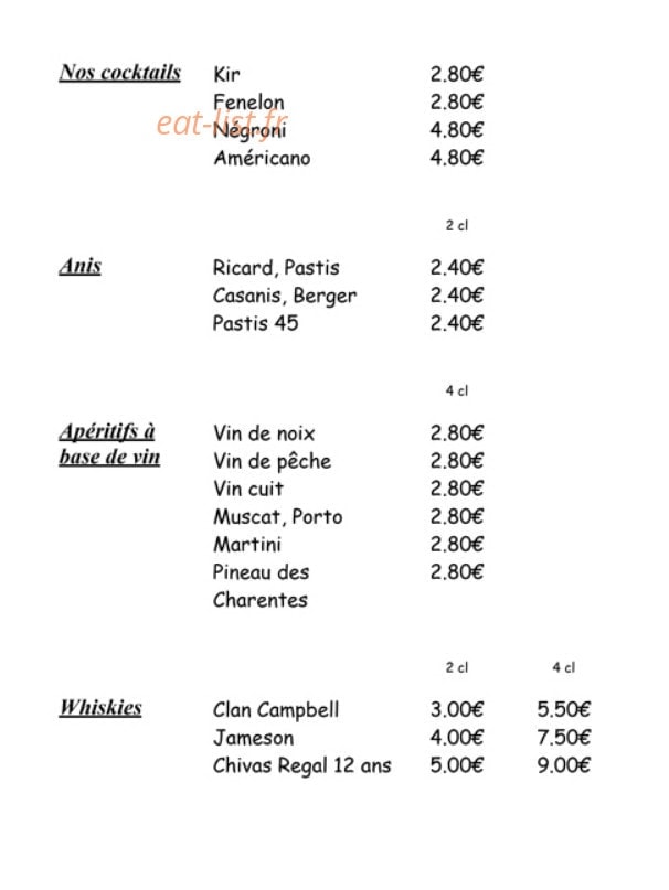 Restaurant mourgues — carte page 10