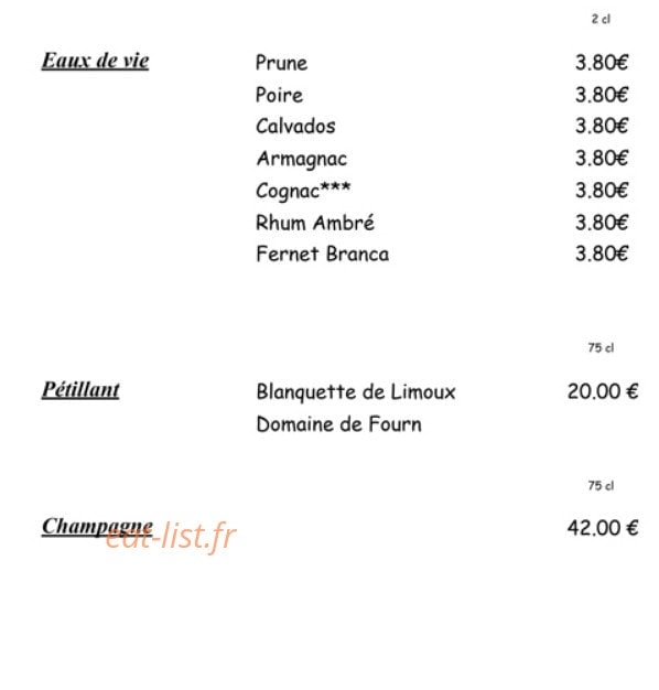 Restaurant mourgues — carte page 16