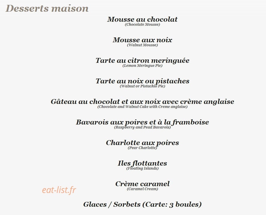 Restaurant mourgues — carte page 9
