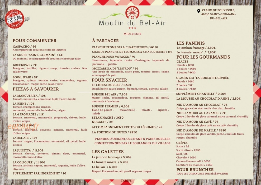 Le Moulin du Bel-Air — carte page 1