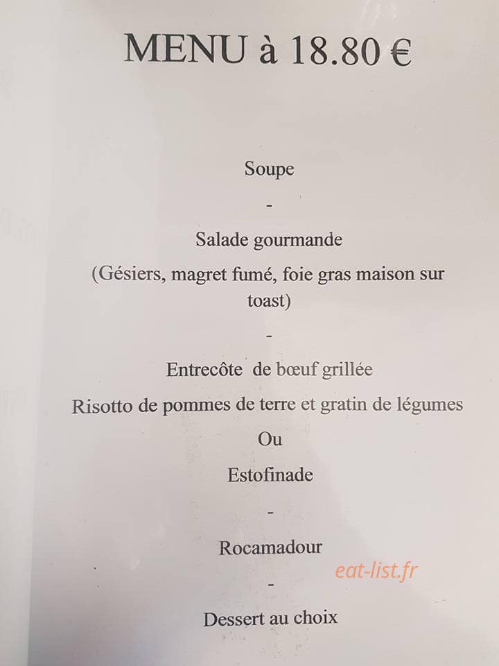 Le Resto'drome — carte page 1