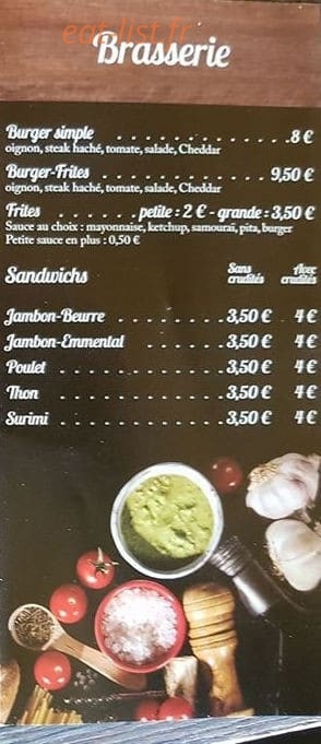 Restaurant de La paix — carte page 4
