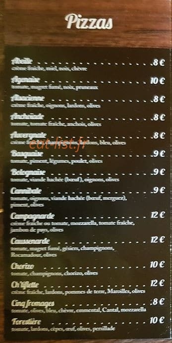 Restaurant de La paix — carte page 2