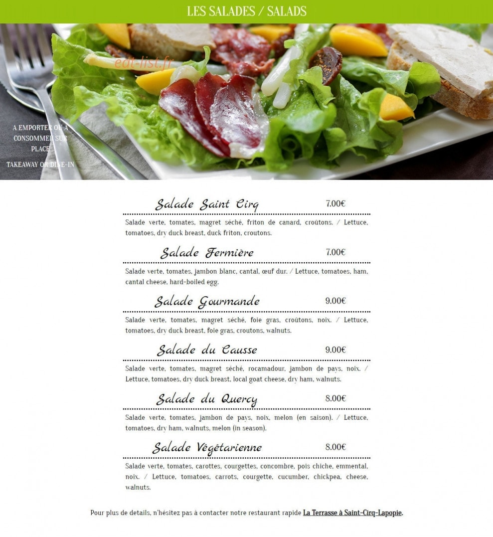 La Terrasse — carte page 1