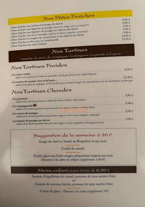 La Tonnelle — carte page 4