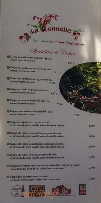 La Tonnelle — carte page 8
