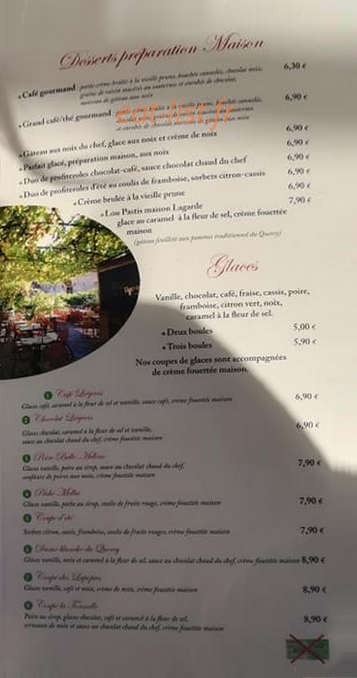 La Tonnelle — carte page 9