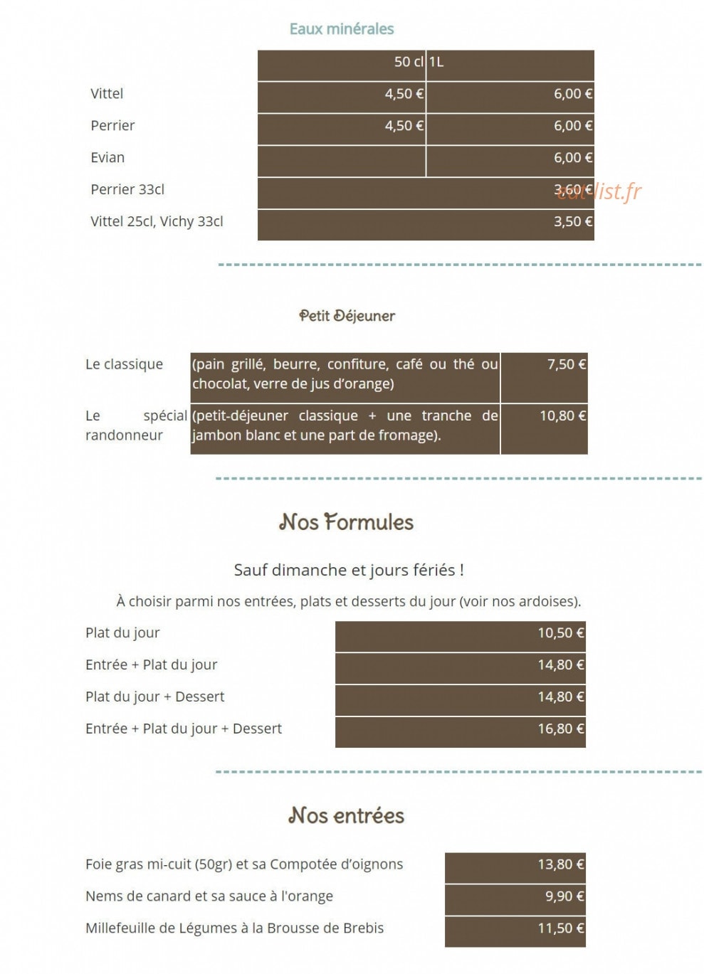 Restaurant Bar Lapopie — carte page 3