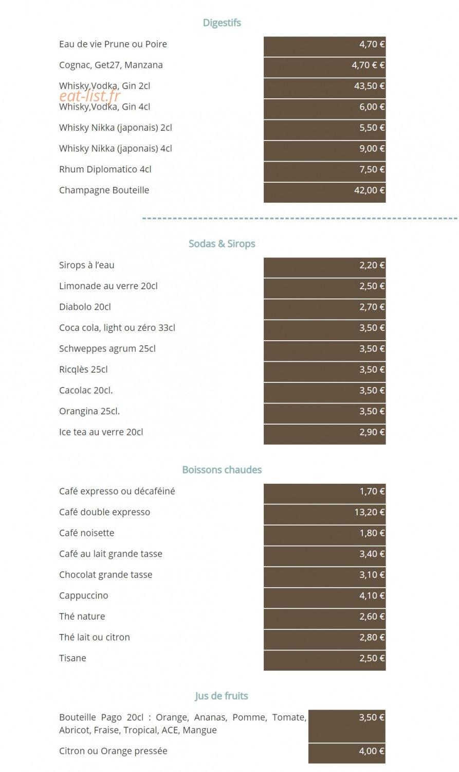 Restaurant Bar Lapopie — carte page 2