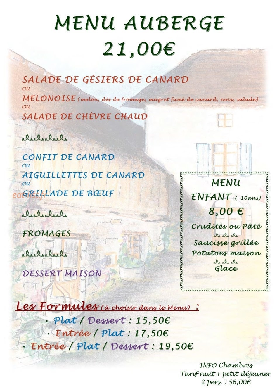 Auberge des Versanes — carte page 2