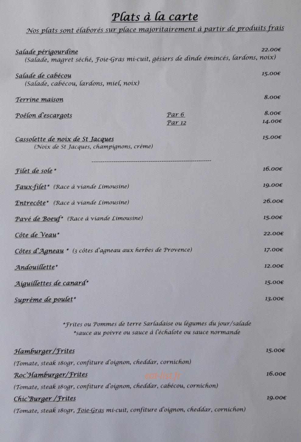 Chez Teuteu — carte page 1