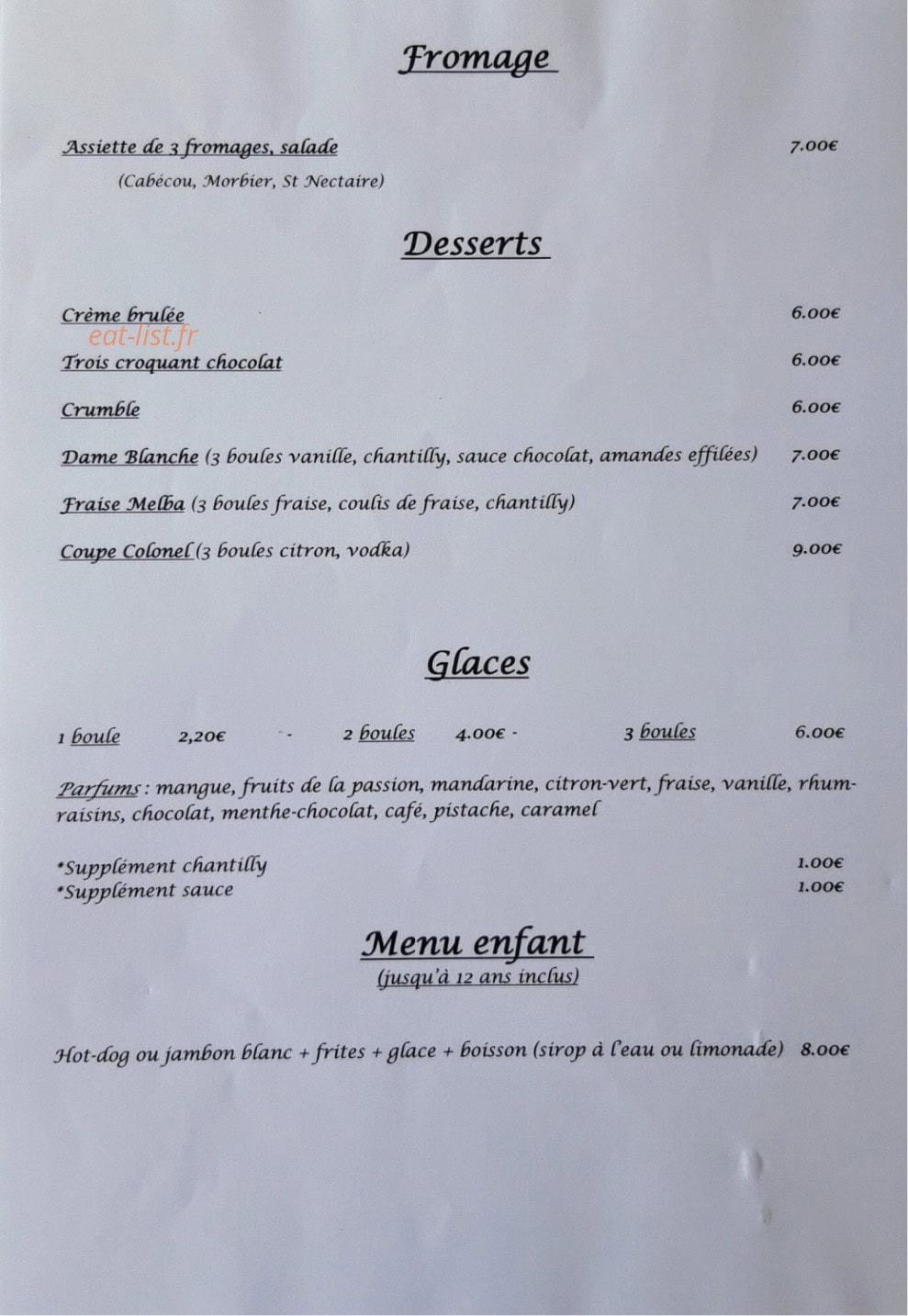 Chez Teuteu — carte page 2