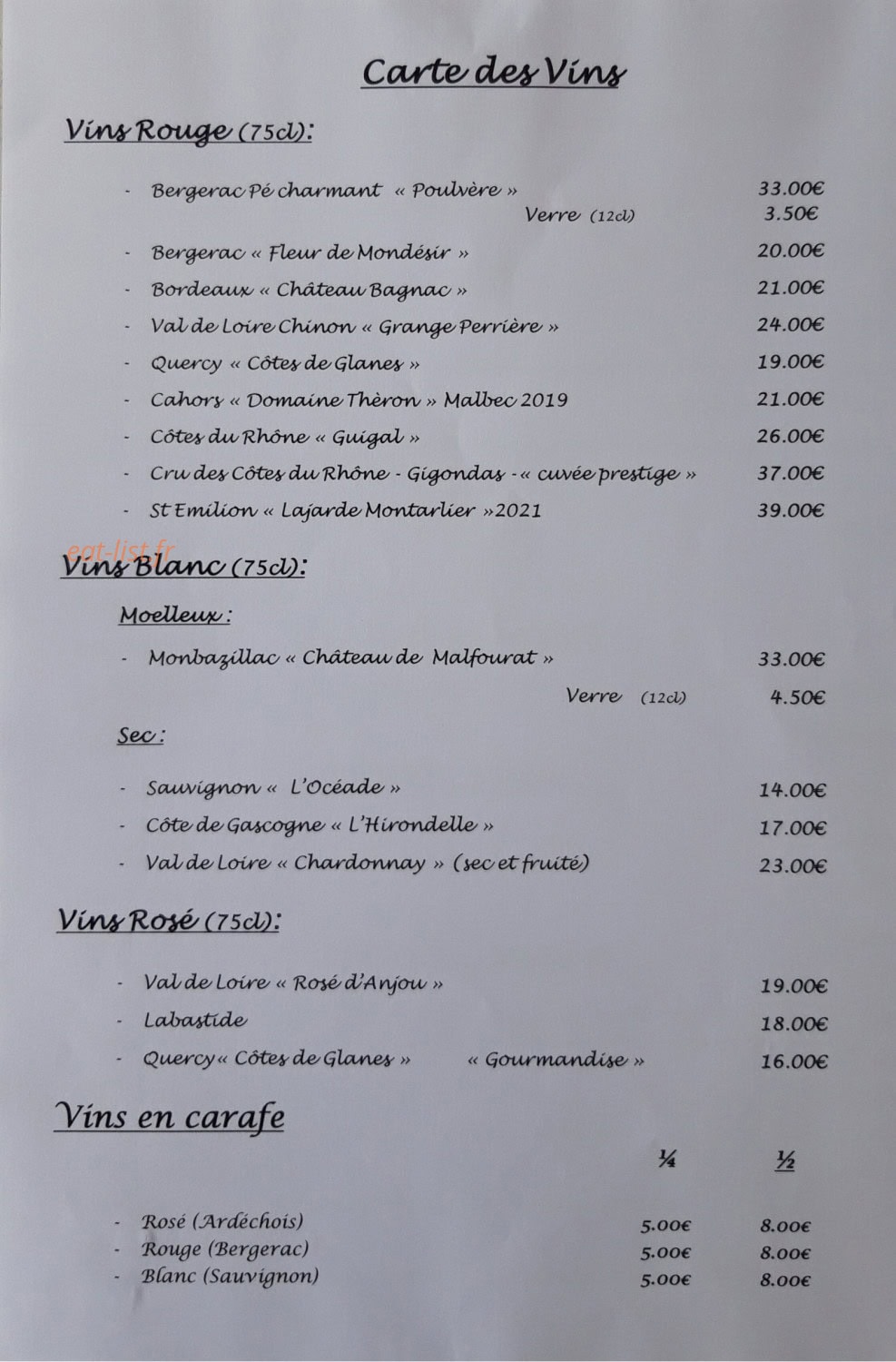 Chez Teuteu — carte page 4