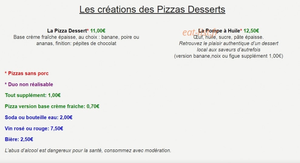 Pizza Mania — carte page 3