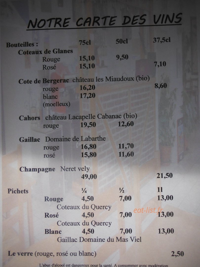 Le Petit Resto — carte page 5
