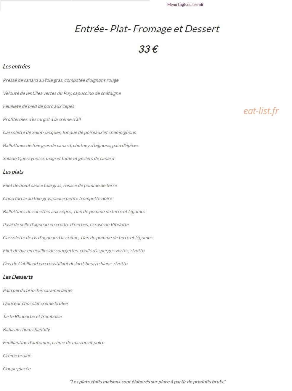 Hostellerie du Causse — carte page 3