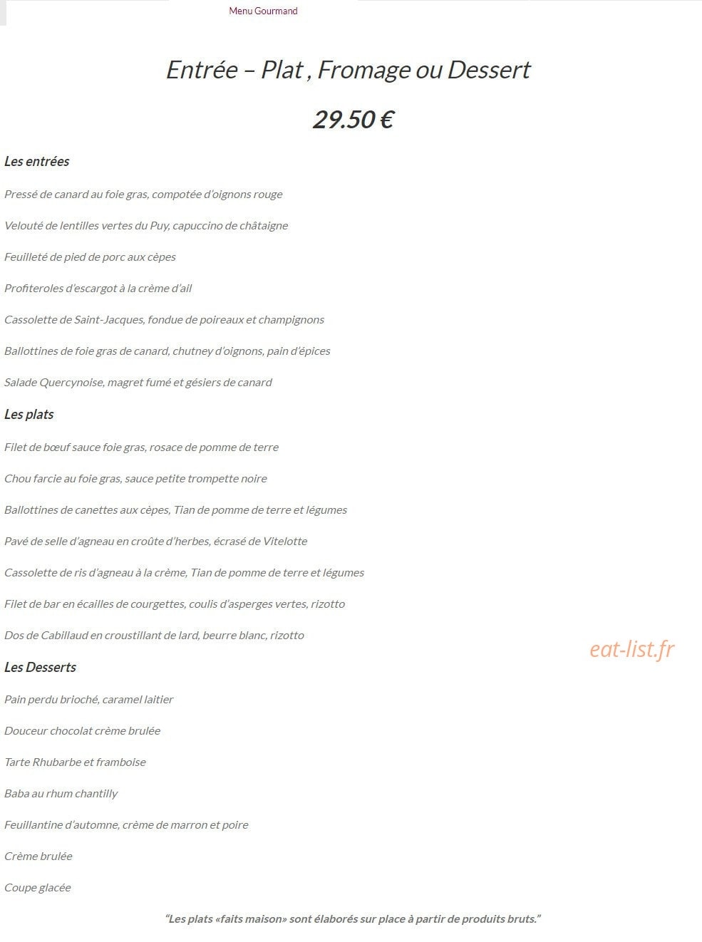Hostellerie du Causse — carte page 2