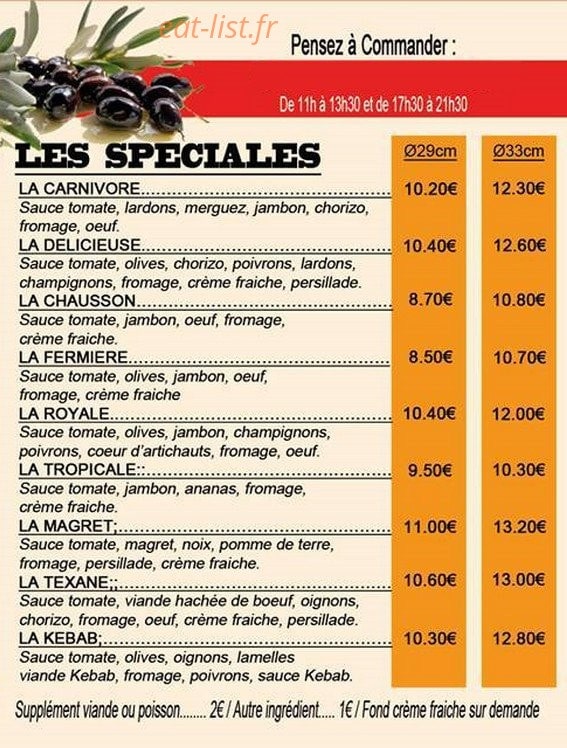 Lalilotte Pizza — carte page 3