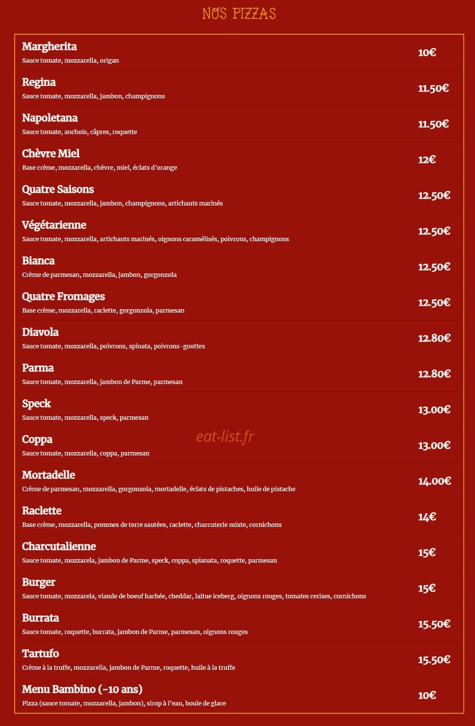 Les Gourmands — carte page 1