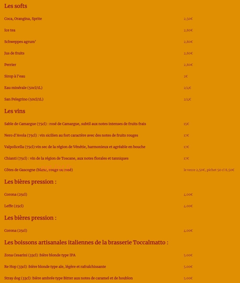 Les Gourmands — carte page 3