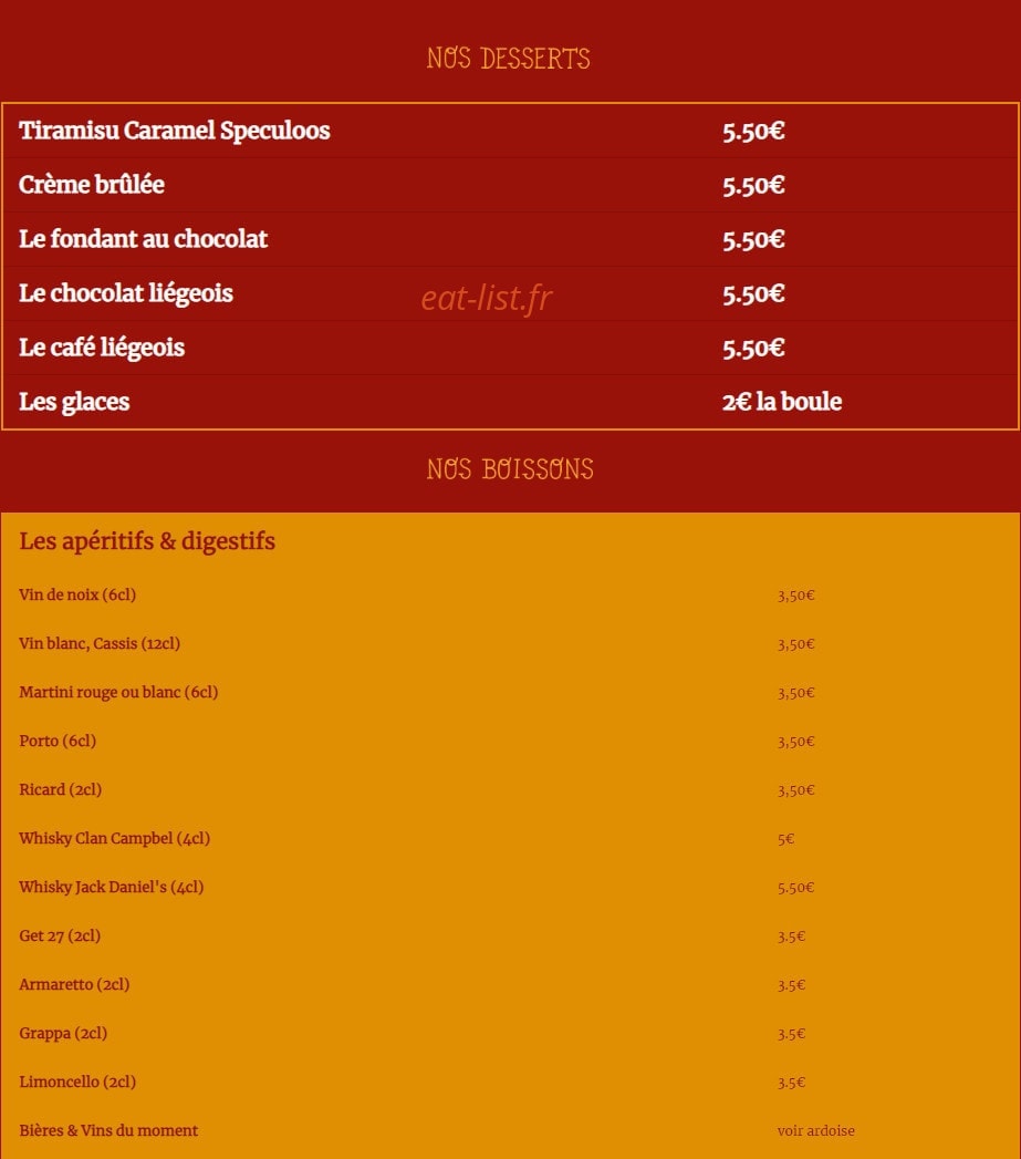 Les Gourmands — carte page 2