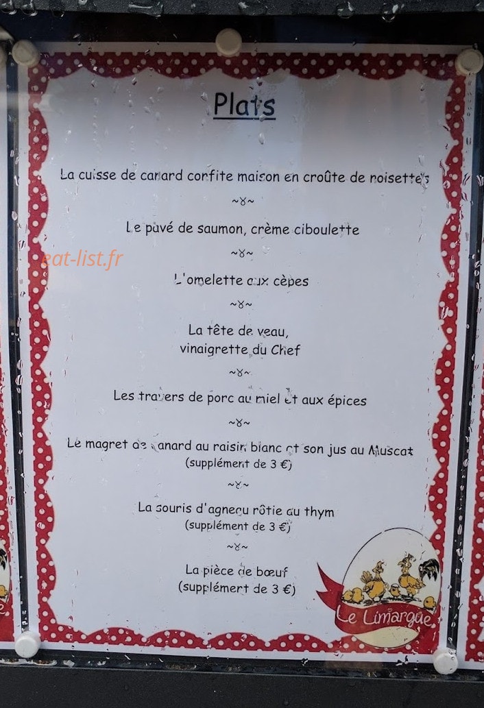 Auberge Le Limargue — carte page 2