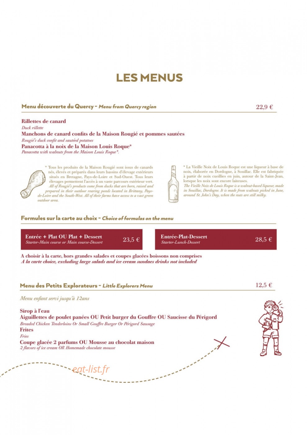 Auberge du Gouffre — carte page 3