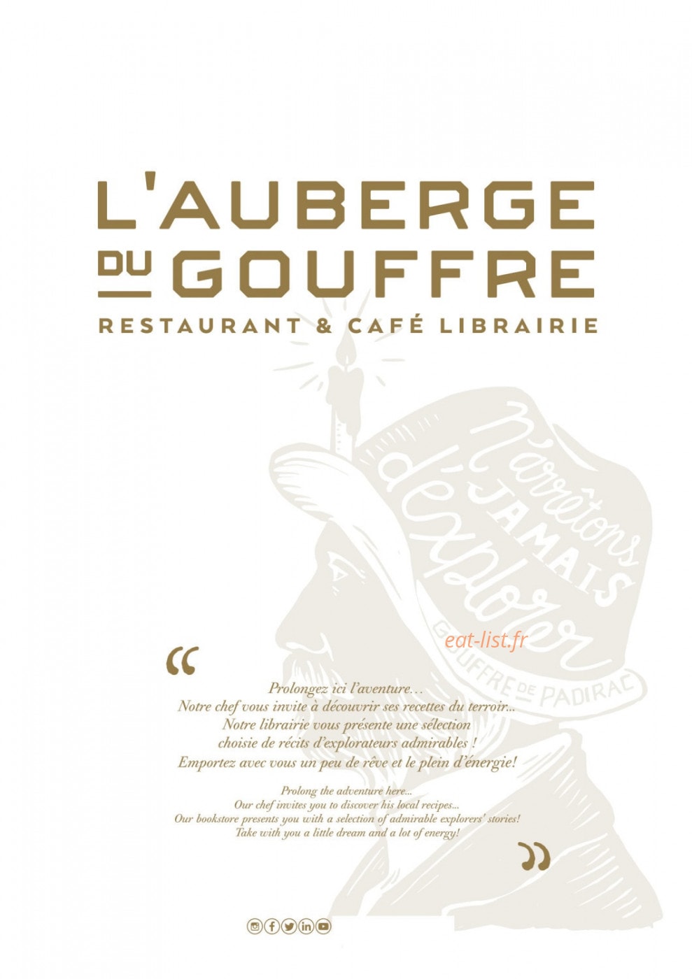 Auberge du Gouffre — carte page 1