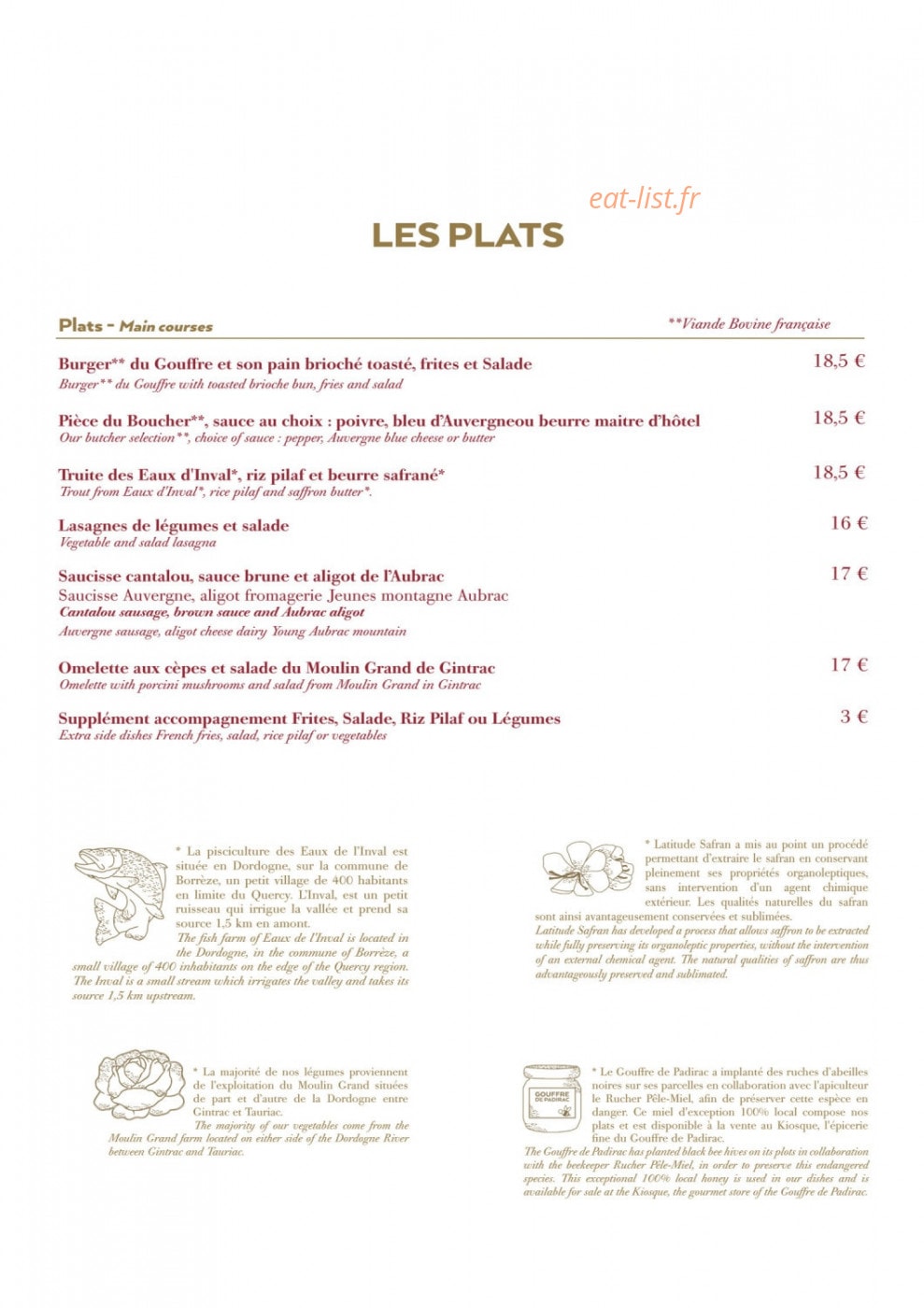 Auberge du Gouffre — carte page 6
