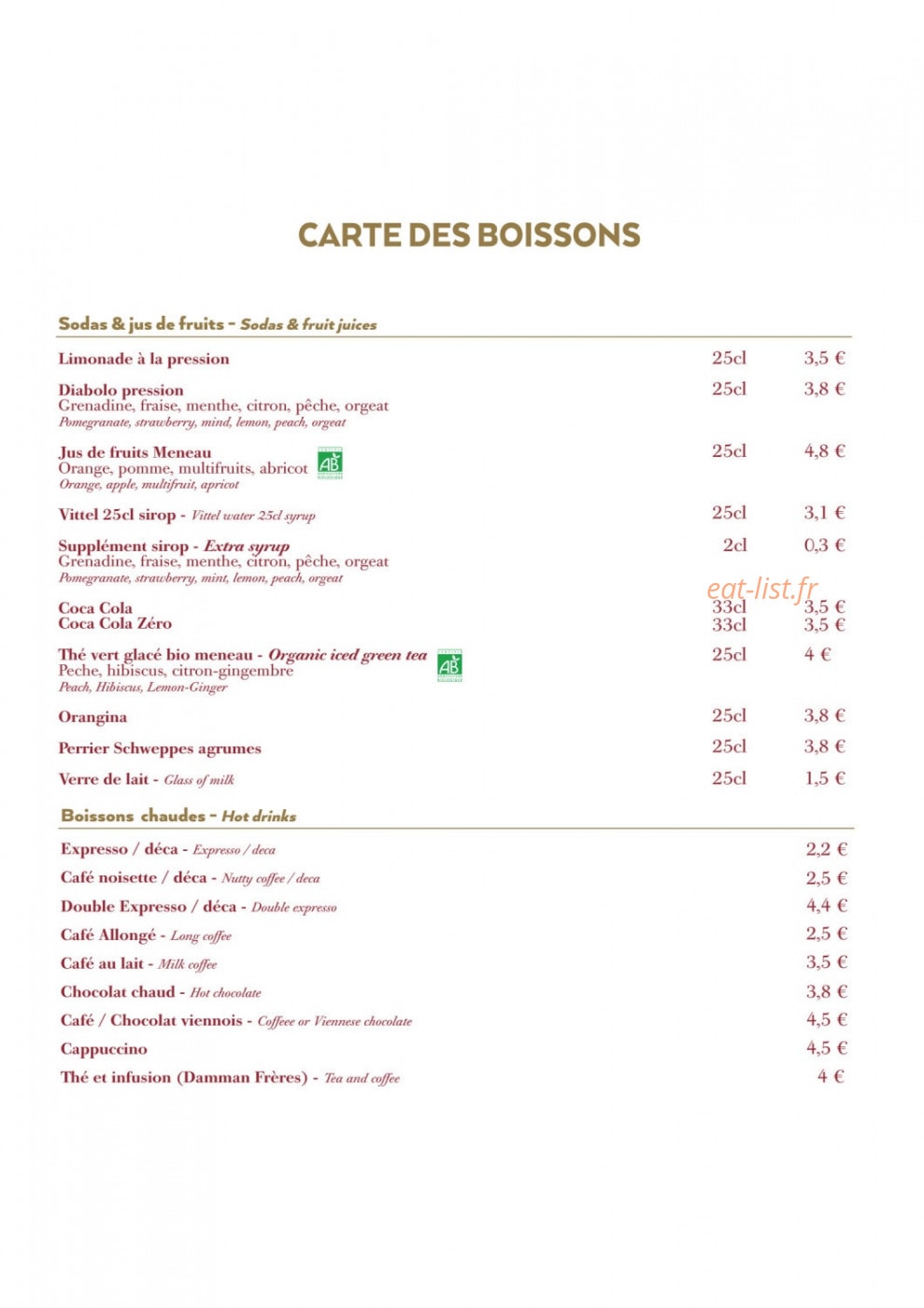 Auberge du Gouffre — carte page 9