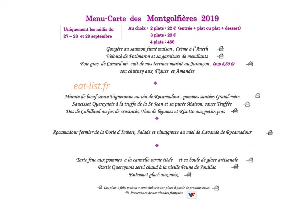 Hotel Restaurant du Château — carte page 5