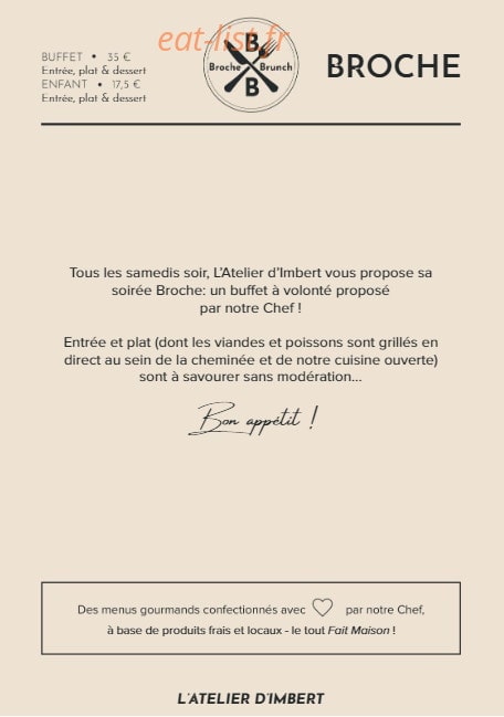L'Atelier d'Imbert — carte page 2