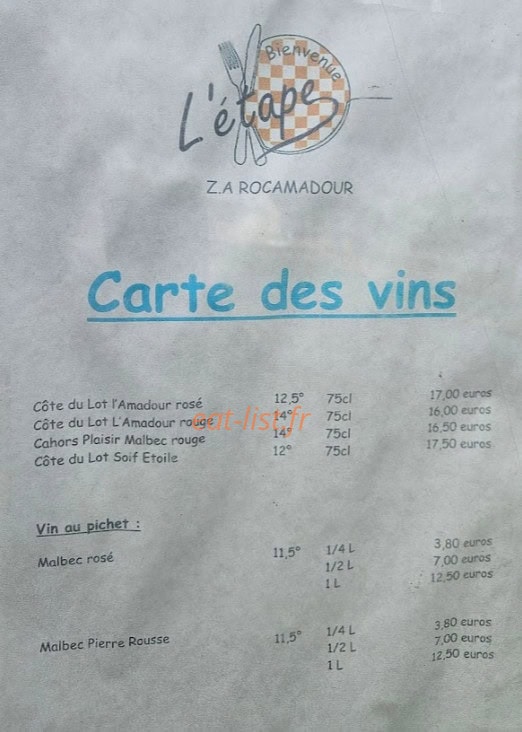 L'Étape Rocamadour — carte page 2