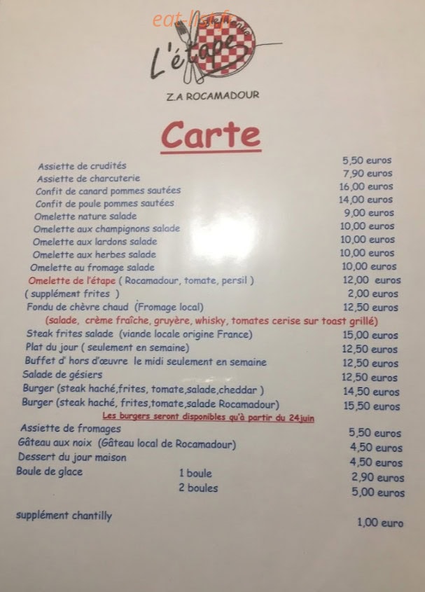 L'Étape Rocamadour — carte page 1