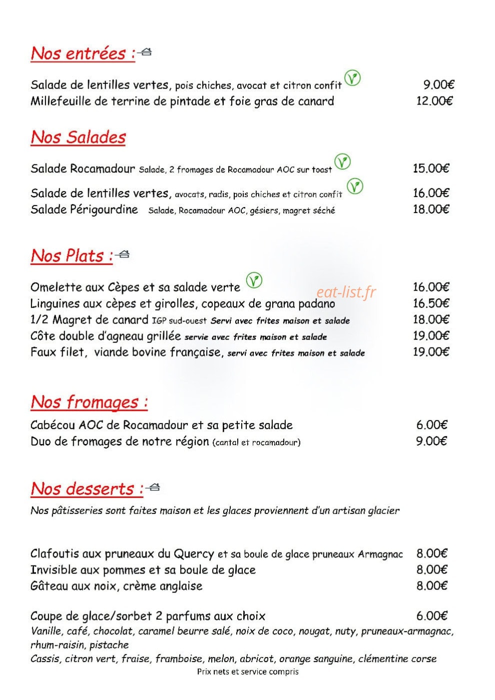 La Terrasse Sainte Marie — carte page 2