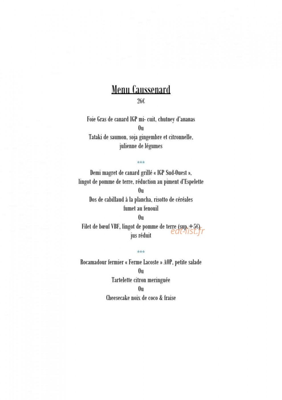 Le Belvédère — carte page 1
