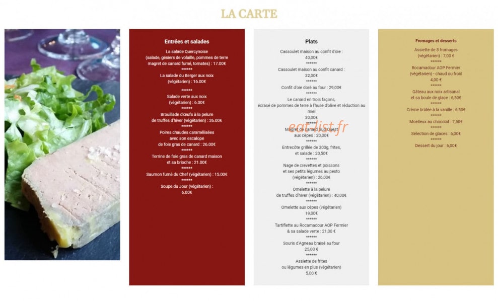 Le Lion d'Or — carte page 2