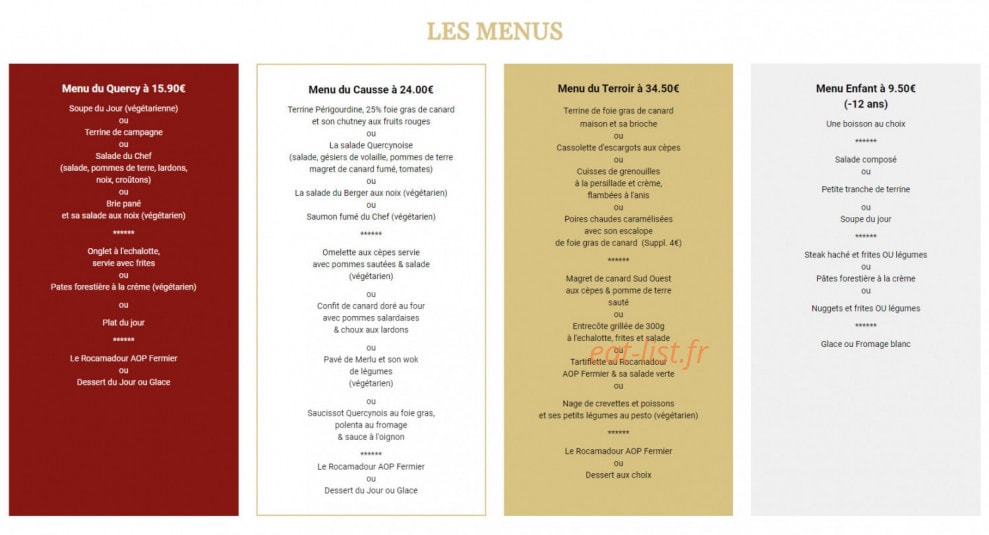Le Lion d'Or — carte page 1