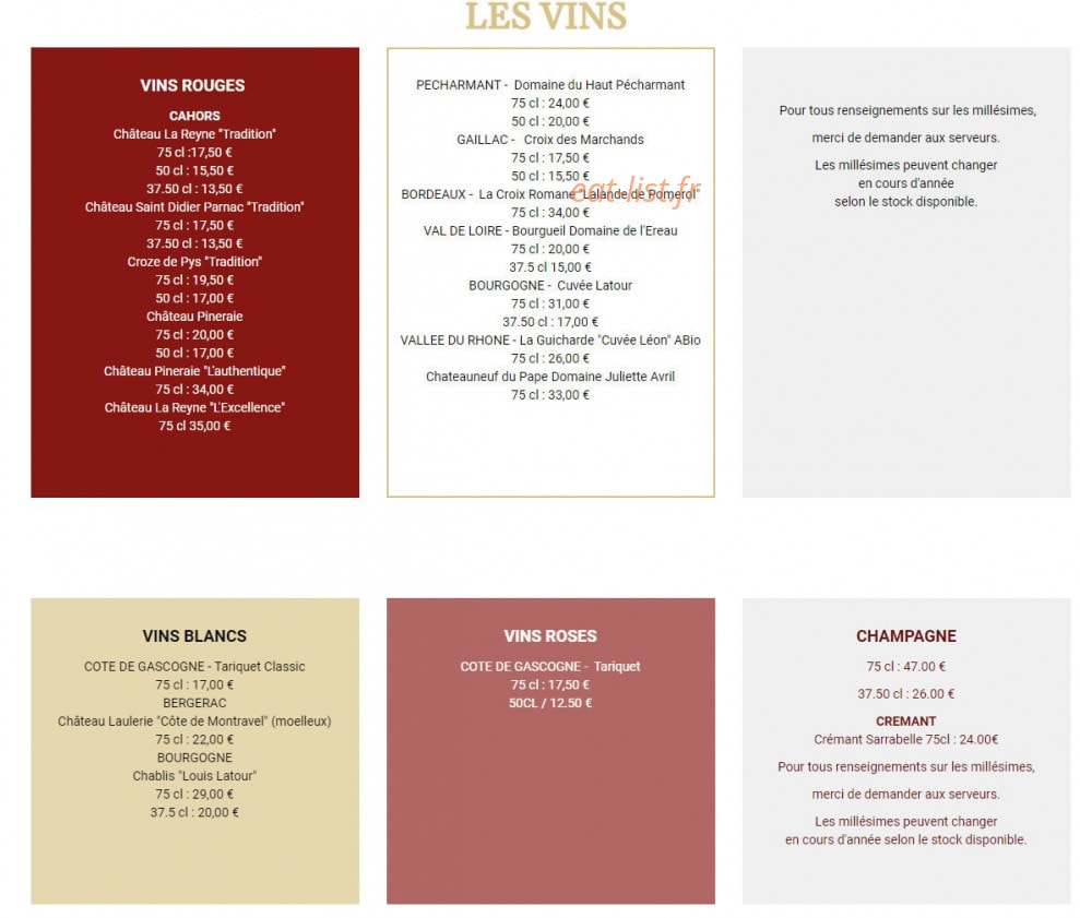 Le Lion d'Or — carte page 3