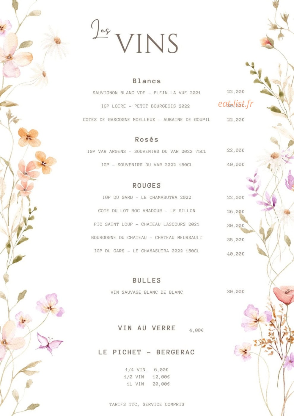 Madam — carte page 4