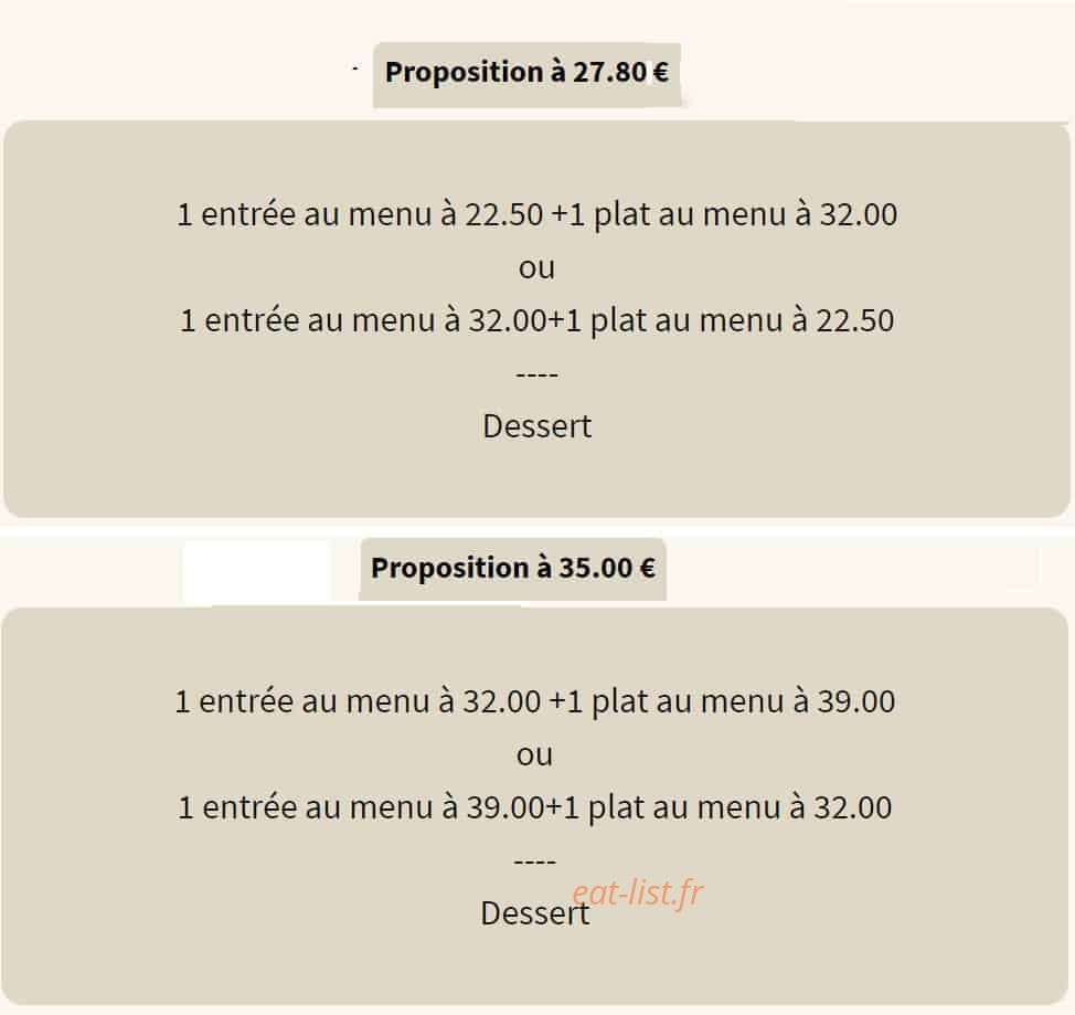 Restaurant Poquet Hébergement — carte page 3