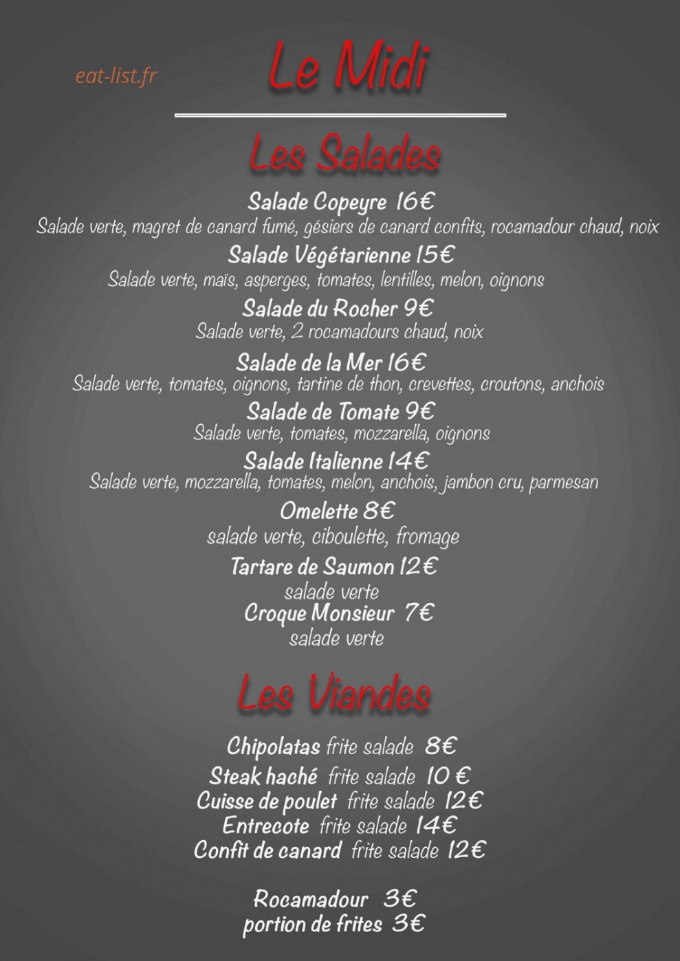 La Guinguette de Copeyre — carte page 2