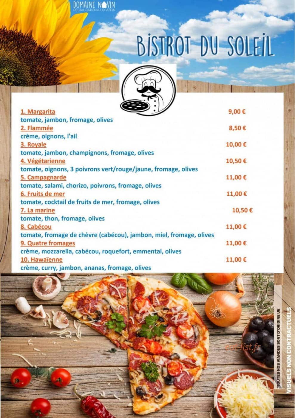 Bistrot du Solei — carte page 1