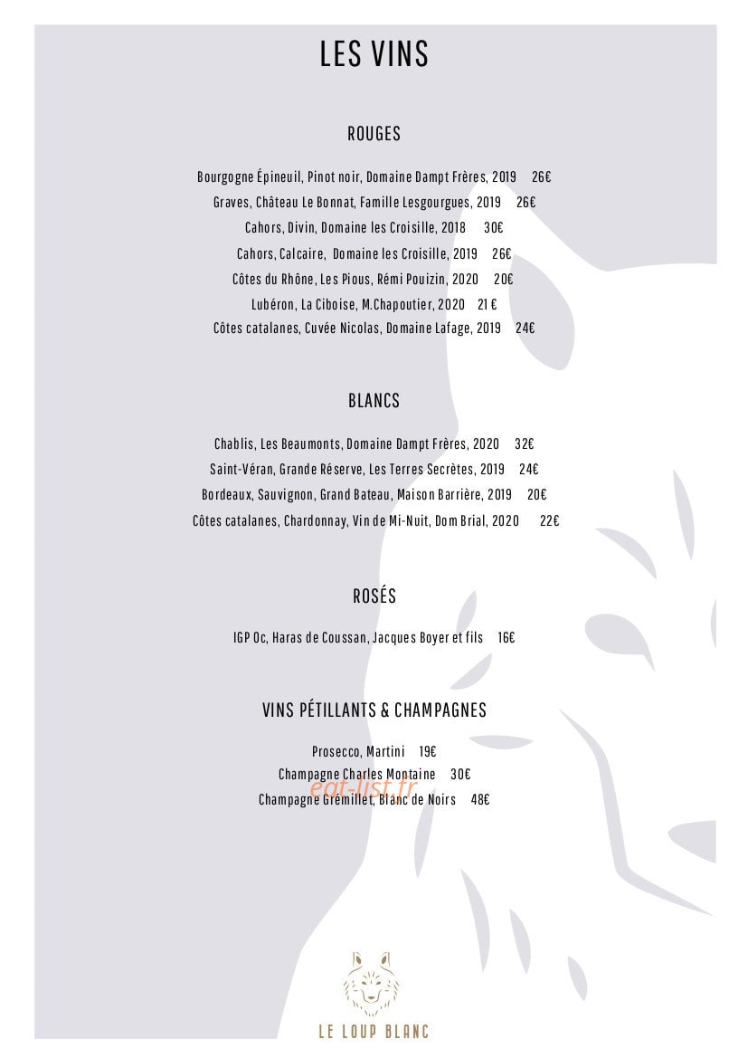 Le Loup Blanc — carte page 2