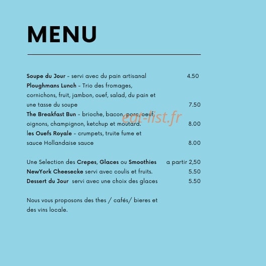 The Old Lounge Club — carte page 1